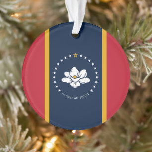 2020 New Mississippi In God We Trust State Flag Ornament