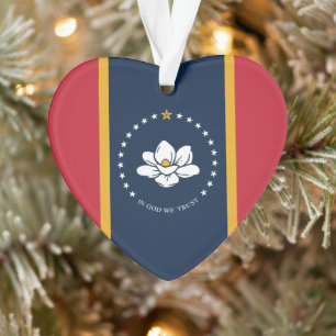 2020 New Mississippi In God We Trust State Flag Ornament
