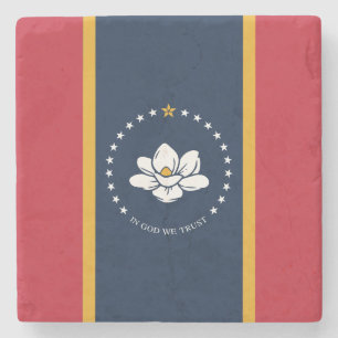 2020 New Mississippi In God We Trust State Flag Stone Coaster
