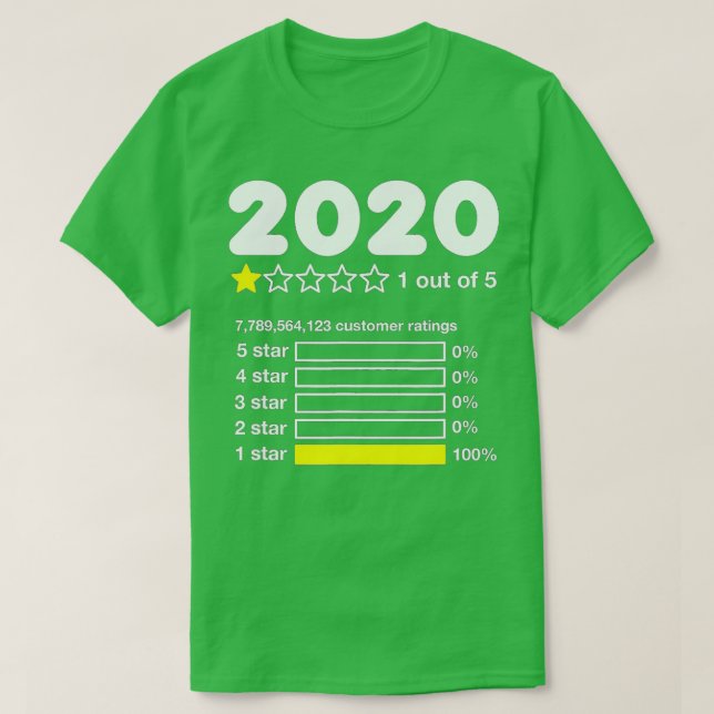 2020 One Star Rating Very Bad Would Not Recommend  T-Shirt (Design Front)
