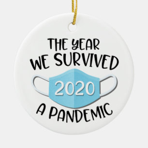2020 Ornament, The Year We Survived a Pandemic Ceramic Tree Decoration