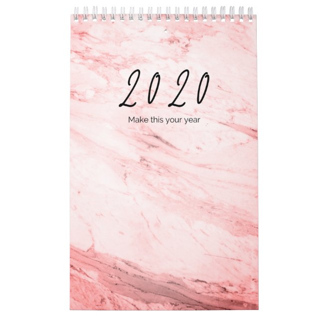 2020 Pink Accent Office Calendar (Cover)