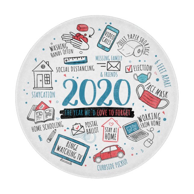 2020 Quarantine Activities Commemorative Gift Cutting Board (Front)