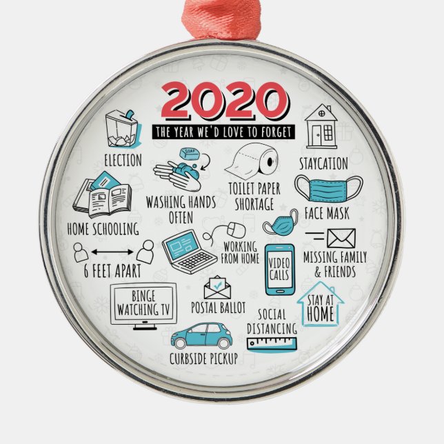 2020 Quarantine Activity Commemorative Metal Tree Decoration (Front)