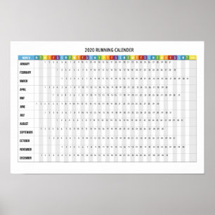 2020 Running Calendar Poster