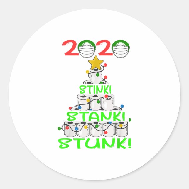 2020 Stink Stank Stunk Funny Quarantine Classic Round Sticker (Front)