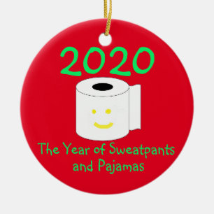 2020 The Year of Sweatpants and Pajamas Ceramic Tree Decoration