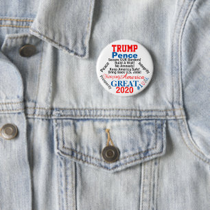 2020 Trump Pence Presidential Election 6 Cm Round Badge