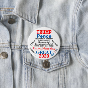 2020 Trump Pence Presidential Election 7.5 Cm Round Badge