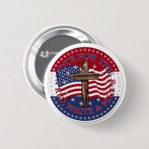 2020 Vote For The Red, White and Blue Cross Flag 6 Cm Round Badge