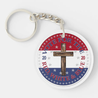 2020 Vote For The Red, White and Blue Cross Key Ring