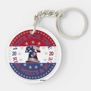 2020 Vote For The Red, White and Blue Liberty Bell Key Ring