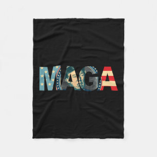 2020 Voted Maga American Flag Retro Vintage Gift Fleece Blanket