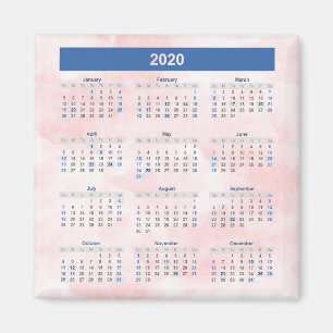 2020 Year Calendar Ombre Magnet