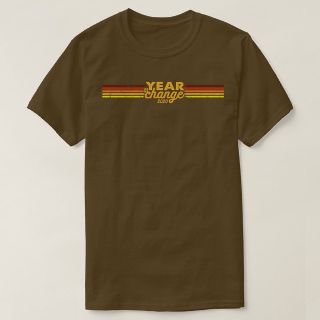 2020 Year of Change Retro Stripes Sunset T-Shirt (Design Front)