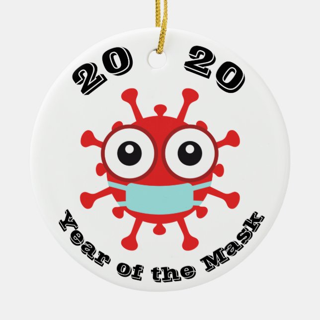 2020 Year of the Mask Ceramic Tree Decoration (Front)