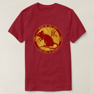 2020 Year Of The Rat Faux Effect T-Shirt