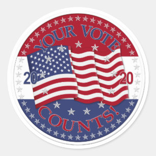 2020 Your Vote Counts American Flag Classic Round Sticker