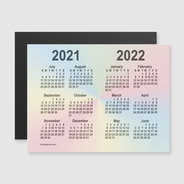 2021-2022 School Year Calendar by Janz Rainbow (Front/Back)