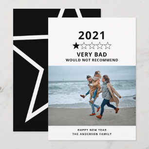 2021 bad year in review 5 star photo holiday card