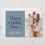 2021 Blue Happy Challah Days Hanukkah Custom Photo Holiday Card<br><div class="desc">© Gorjo Designs. Made for you via the Zazzle platform.

// Need help customising your design? Got other ideas? Feel free to contact me (Zoe) directly via the contact button below.</div>