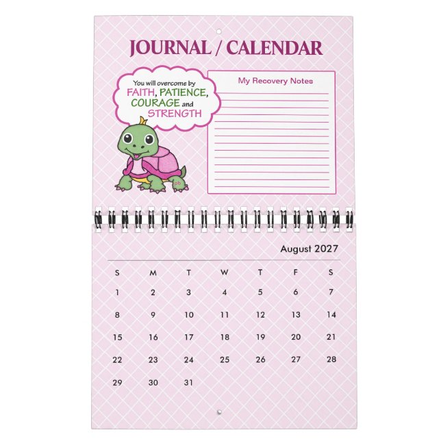 2021 Breast Cancer Recovery Quotes Notes Journal Calendar (Aug 2027)