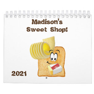 2021 Calendar Bakery Sweet Doughnuts Cupcake