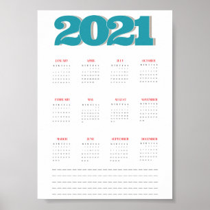 2021 calendar poster