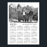 2021 Calendar Retro Black and White Family Photo Poster<br><div class="desc">If you are looking for a retro-style black and white 2021 calendar poster that can be customised with a personal photo and family name, this design covers it all. Even if you have only a colourful picture, upload it here by using the template (click "Personalise this template" and change the...</div>