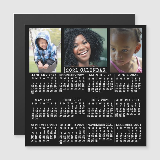 2021 Calendar (See Description for New Version)  Magnetic Invitation (Front/Back)