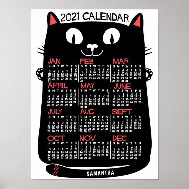 2021 Calendar (See Description for New Version) Poster (Front)