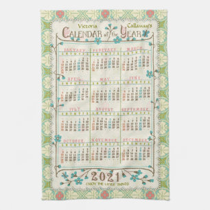 2021 Calendar (See Description for New Version)  Tea Towel