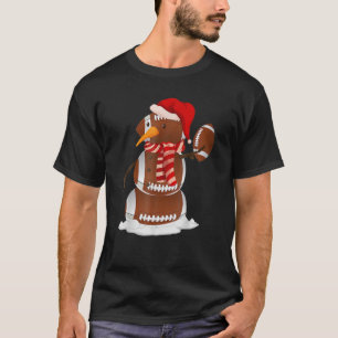 2021 Christmas Football Snowman Football Balls Men T-Shirt