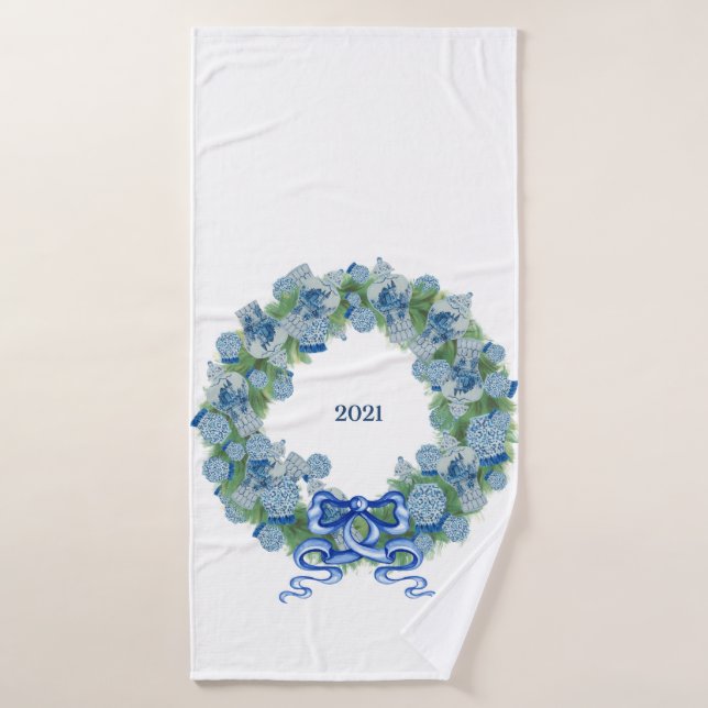 2021 Christmas Ginger Jar Bath Towel (Bath Towel)