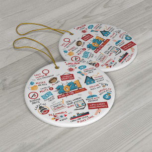 2021 Christmas Tree Pandemic Vaccine Year List Ceramic Tree Decoration