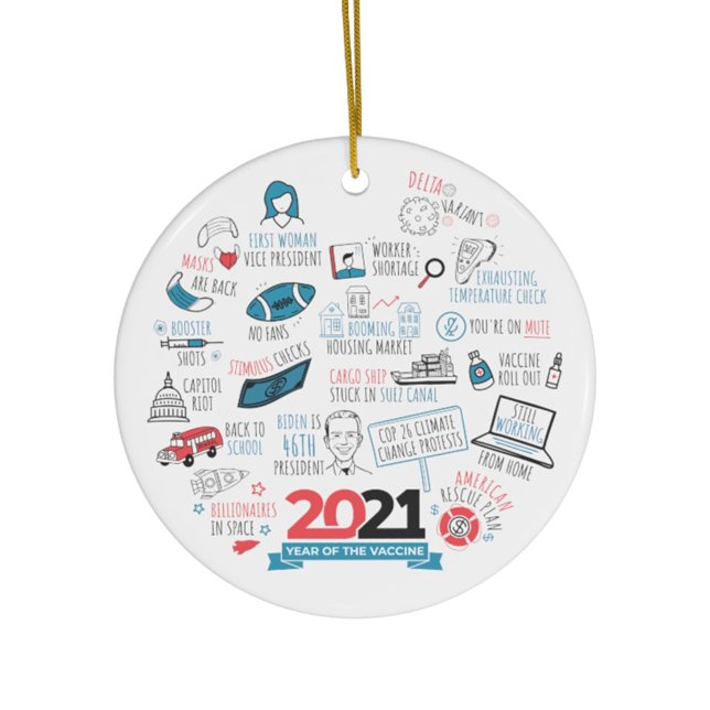 2021 Christmas Vaccine Year Holiday Keepsake Ceramic Tree Decoration (Creator Uploaded)