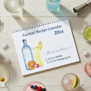 2021 Cocktail Mixed Drink Recipes Alcohol Bar Calendar