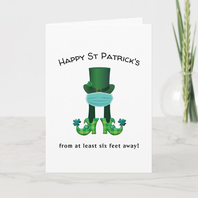 2021 covid quarantine funny st Patrick's day Holiday Card (Front)