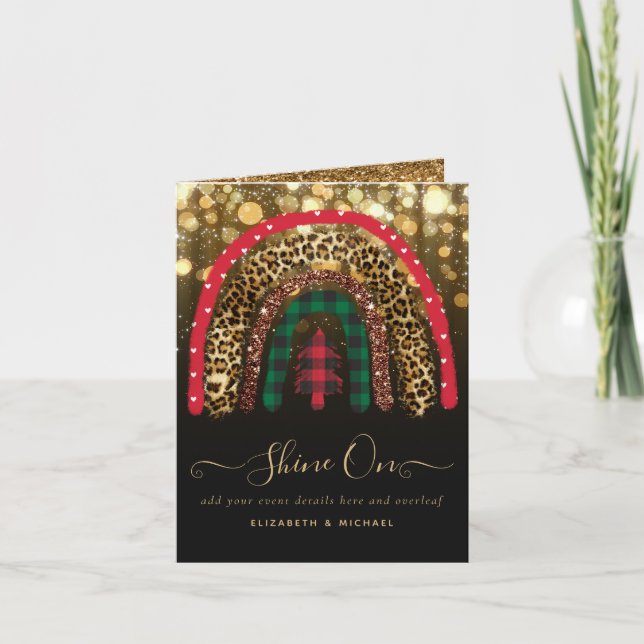 2021 CUSTOM Christmas Rainbow Gold Glitter Glamour Card (Front)
