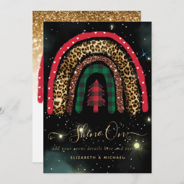 2021 CUSTOM Christmas Rainbow Gold Glitter Glamour Card (Front/Back)