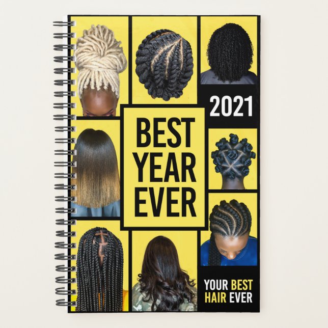 2021 Daily Planner for Life Goals and Hair Care (Front)
