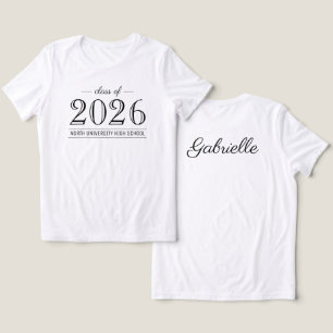 2021 Elegant Black and White Custom Graduation Tri-Blend Shirt