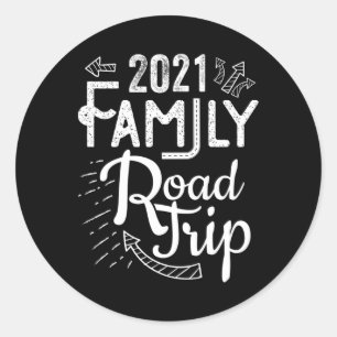 2021 Family Road Trip Vacation Gift T Shirt Matchi Classic Round Sticker