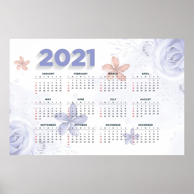 2021 Floral Calendar Poster (Front)