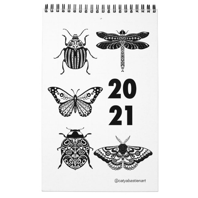 2021 Folk Art Bug Illustration Calendar (Back)