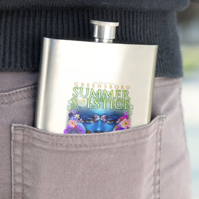 2021 Greensboro Summer Solstice Festival Keepsake Hip Flask (In Situ)
