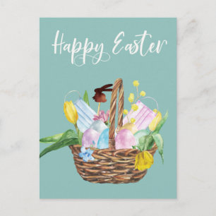 2021 Happy Easter Covid Basket Quarantine Postcard
