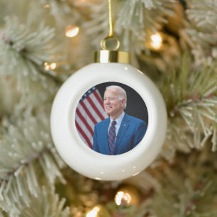 2021 Joe Biden US President Portrait Ceramic Ball Christmas Ornament