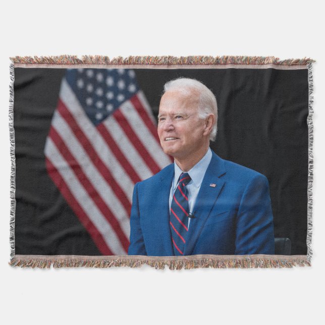 2021 Joe Biden US President Portrait Throw Blanket (Front)