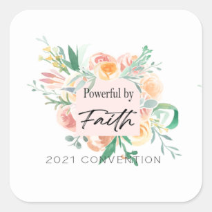 2021 JW Convention -Powerful by Faith Square Sticker